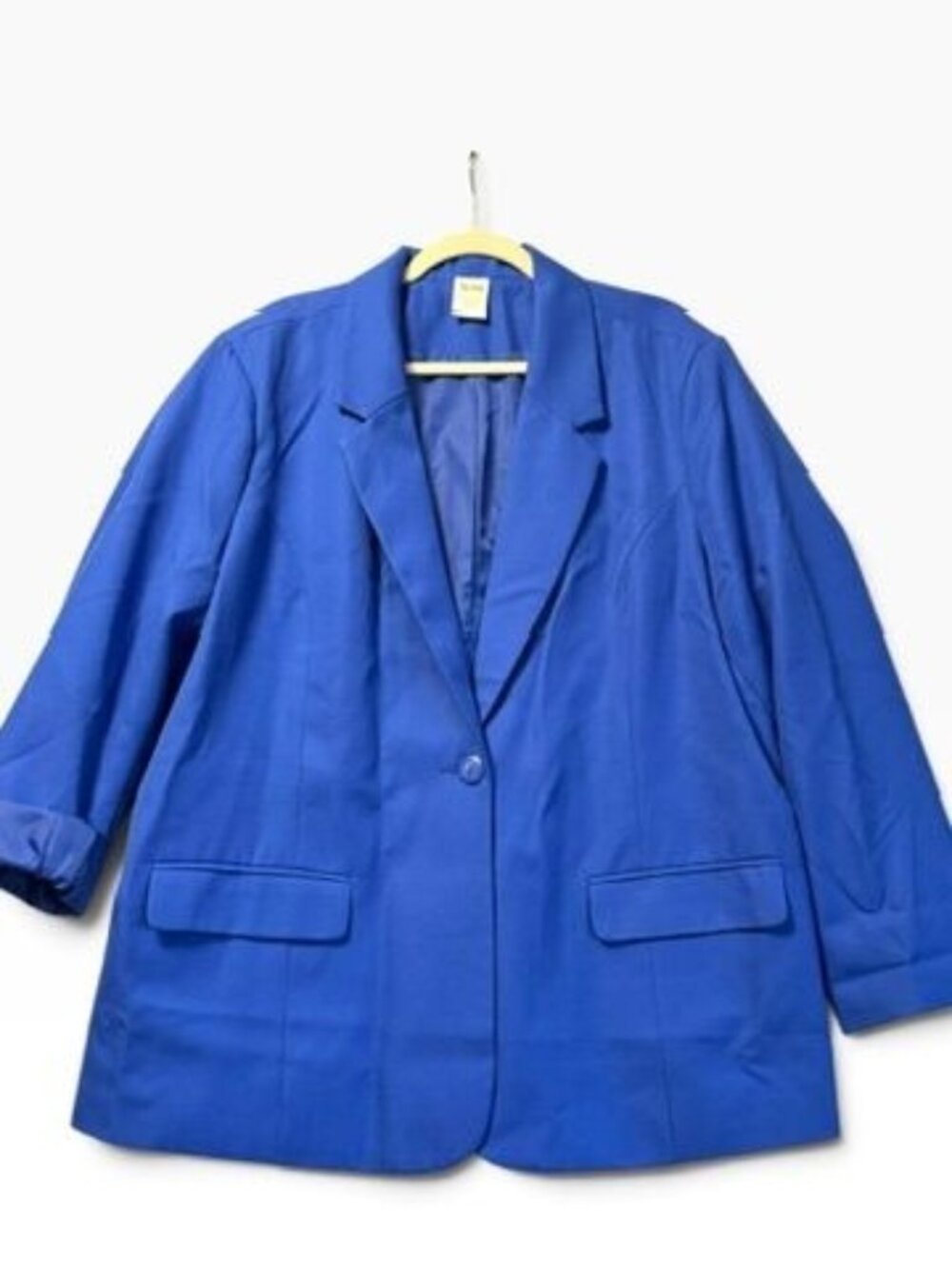 Blair Womens Royal Blue Lined Blazer Jacket Size 22W Versatile Single-Button
